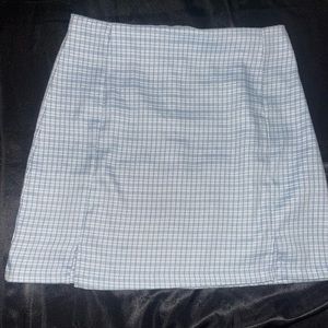 Blue checkered mini skirt